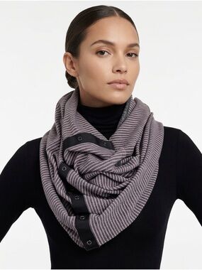 Lululemon Vinyasa Scarf Lavender Grey Stripe Snap Wrap Rulu Fabric